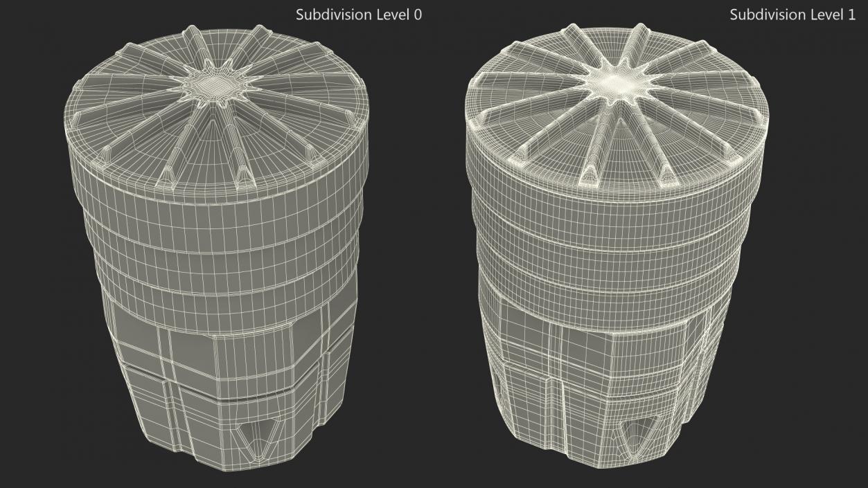 3D White Industrial Plastic Drum 2