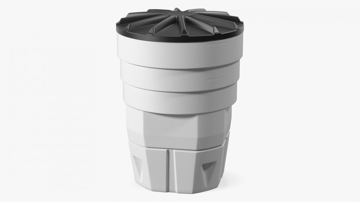 3D White Industrial Plastic Drum 2