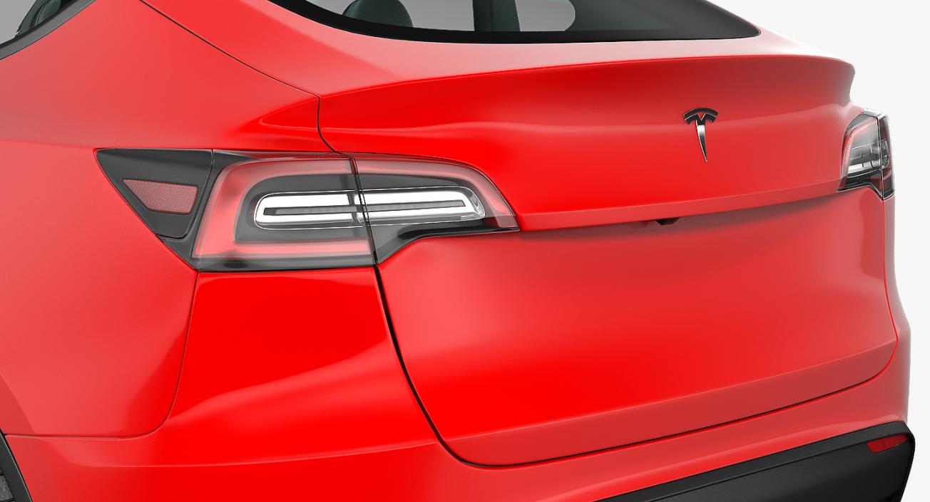 Tesla Model Y Red Rigged 3D model