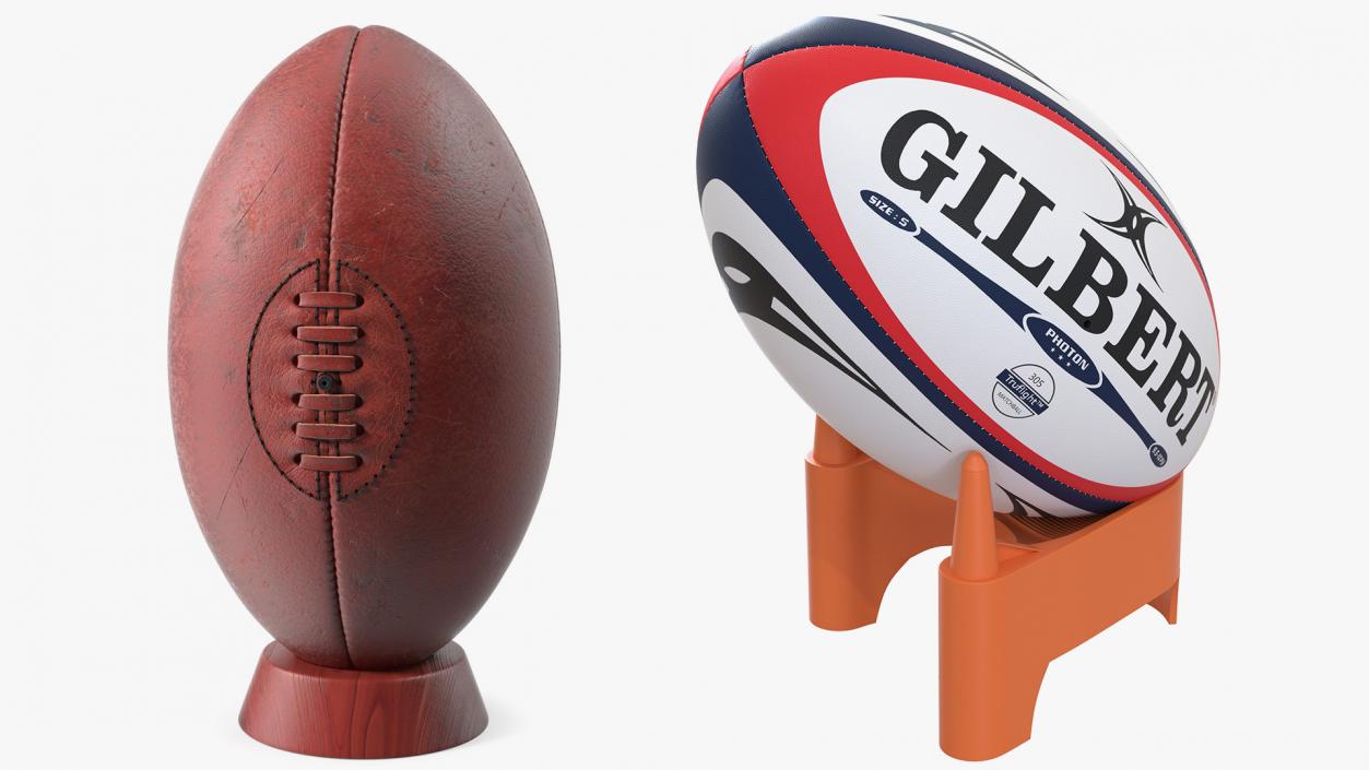 Rugby Balls Collection 3D