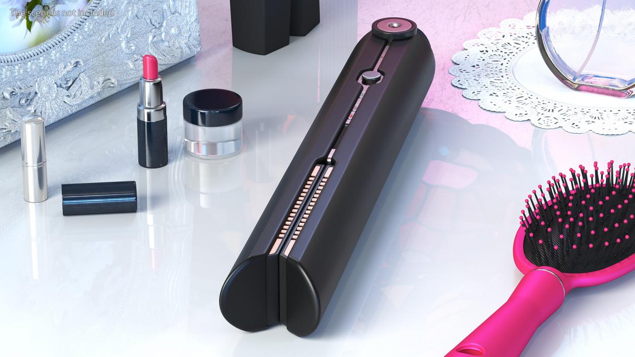 3D model Wireless Hair Straightener Black Closed State