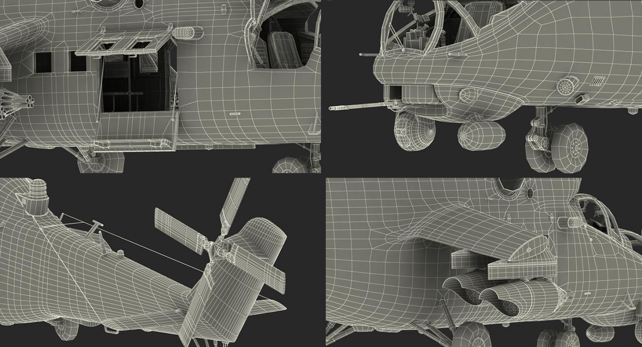 Russian Large Helicopter Gunship Mi-35M 3D model