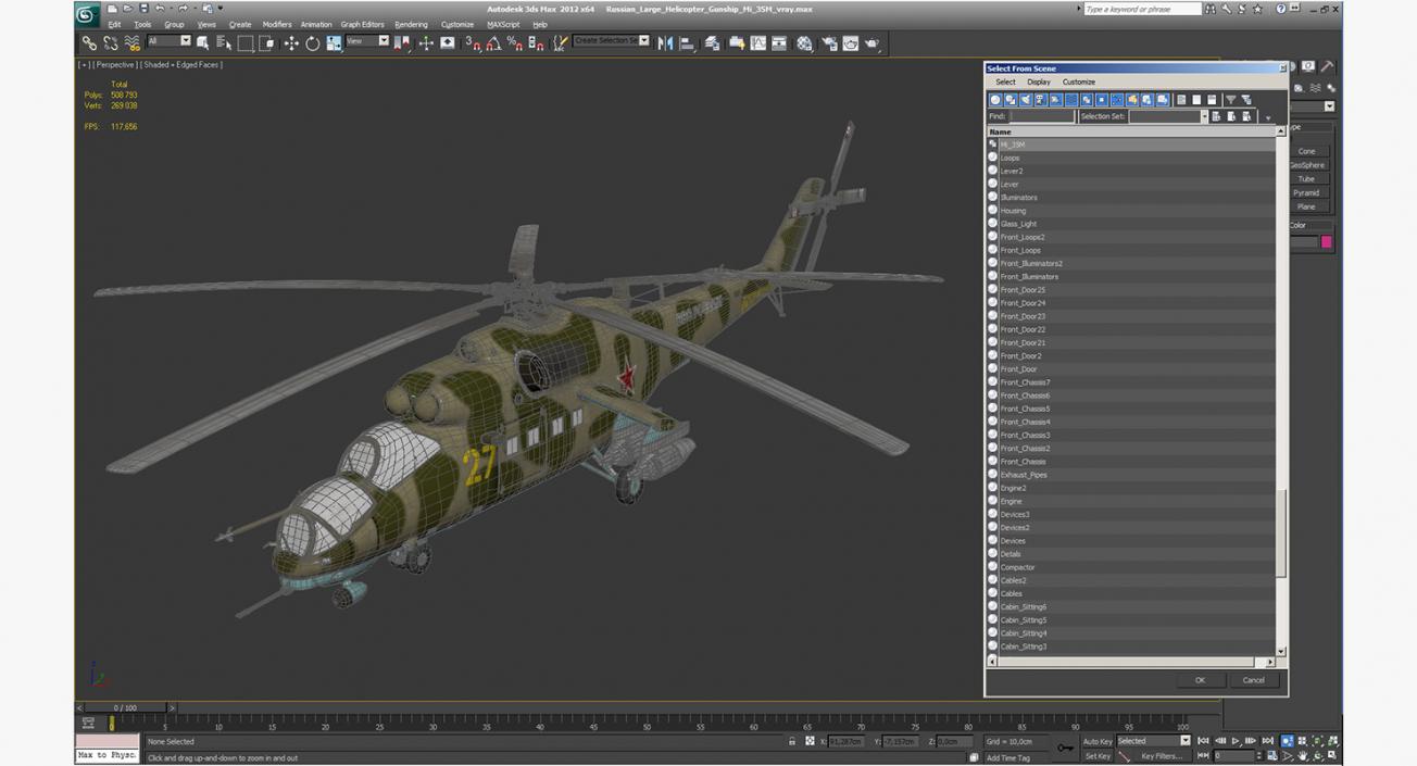 Russian Large Helicopter Gunship Mi-35M 3D model