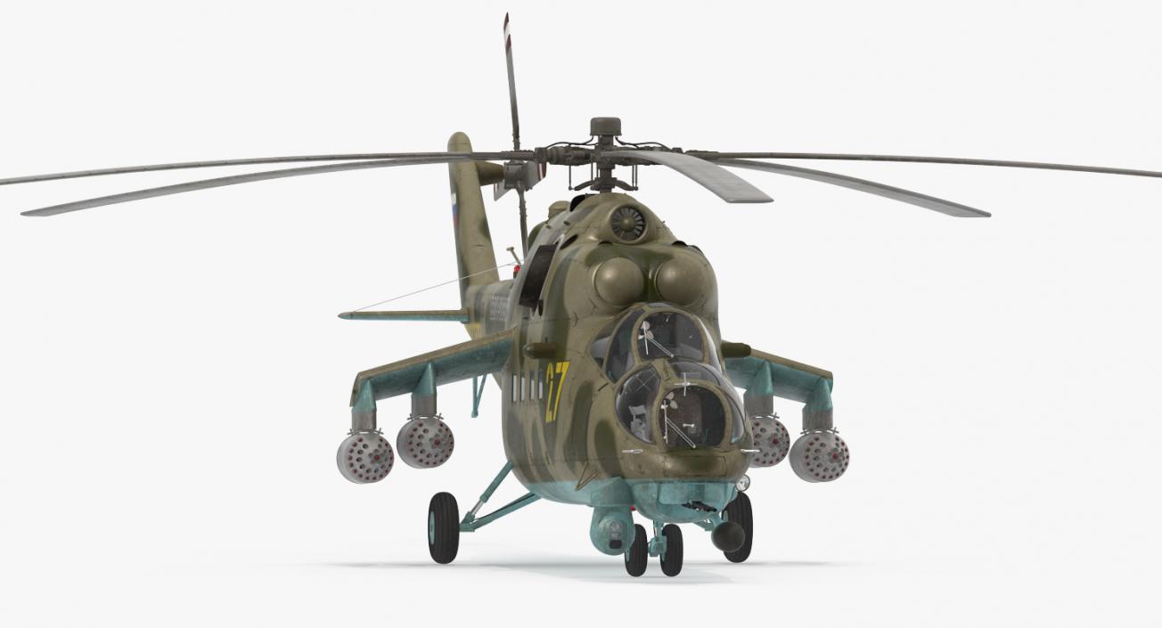 Russian Large Helicopter Gunship Mi-35M 3D model