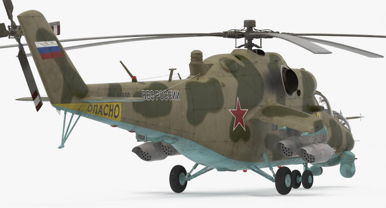 Russian Large Helicopter Gunship Mi-35M 3D model