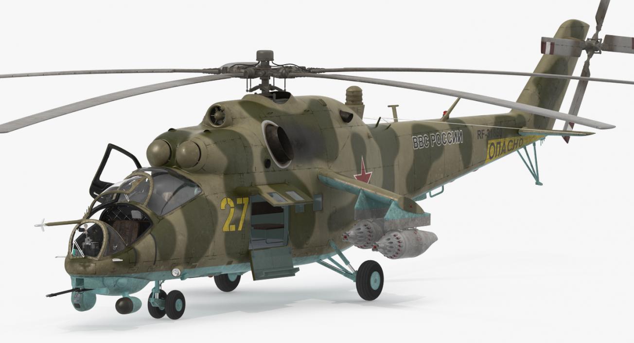 Russian Large Helicopter Gunship Mi-35M 3D model