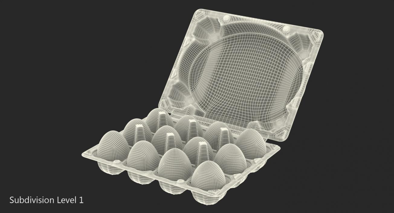 Quail Eggs in Open Box 3D