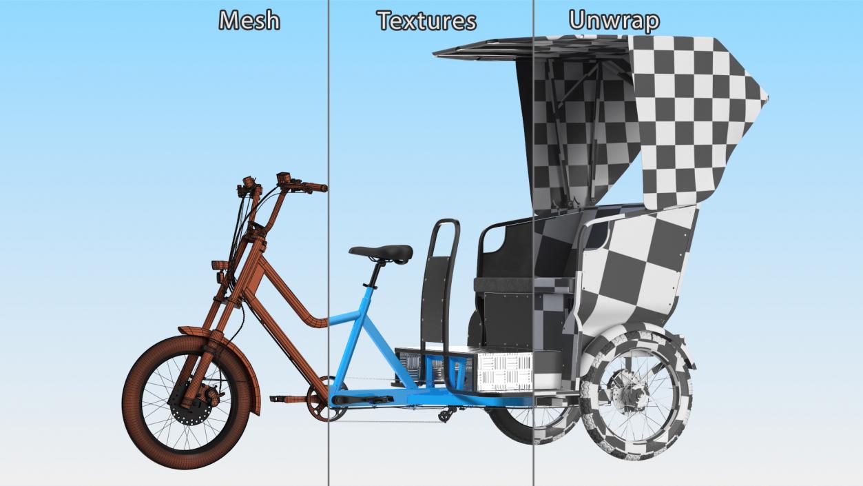 Commercial Grade Electric Trike with Passenger Seat(1) 3D model