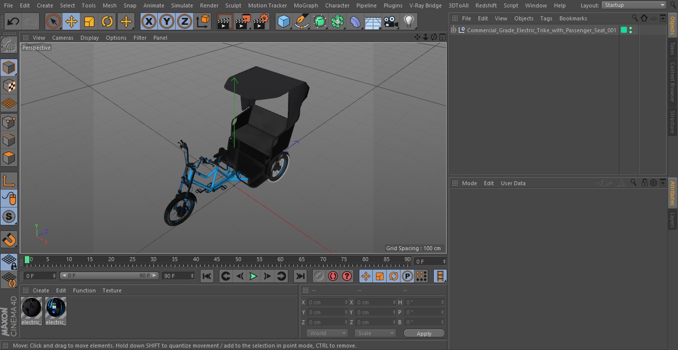 Commercial Grade Electric Trike with Passenger Seat(1) 3D model