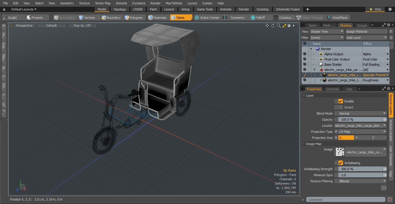 Commercial Grade Electric Trike with Passenger Seat(1) 3D model