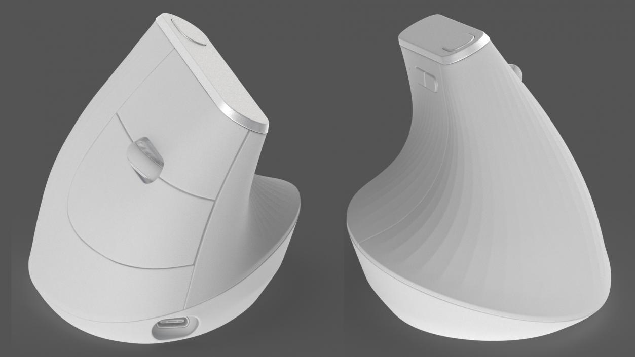 Wireless Mouse Vertical White 3D model