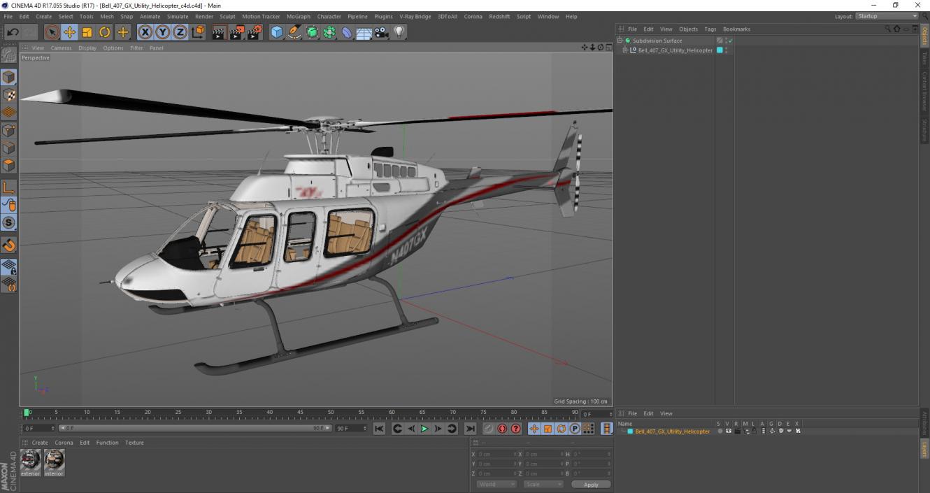 3D model Bell 407 GX Utility Helicopter