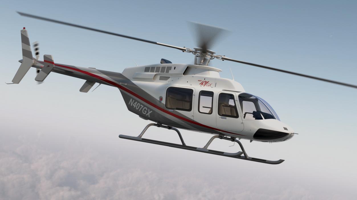 3D model Bell 407 GX Utility Helicopter