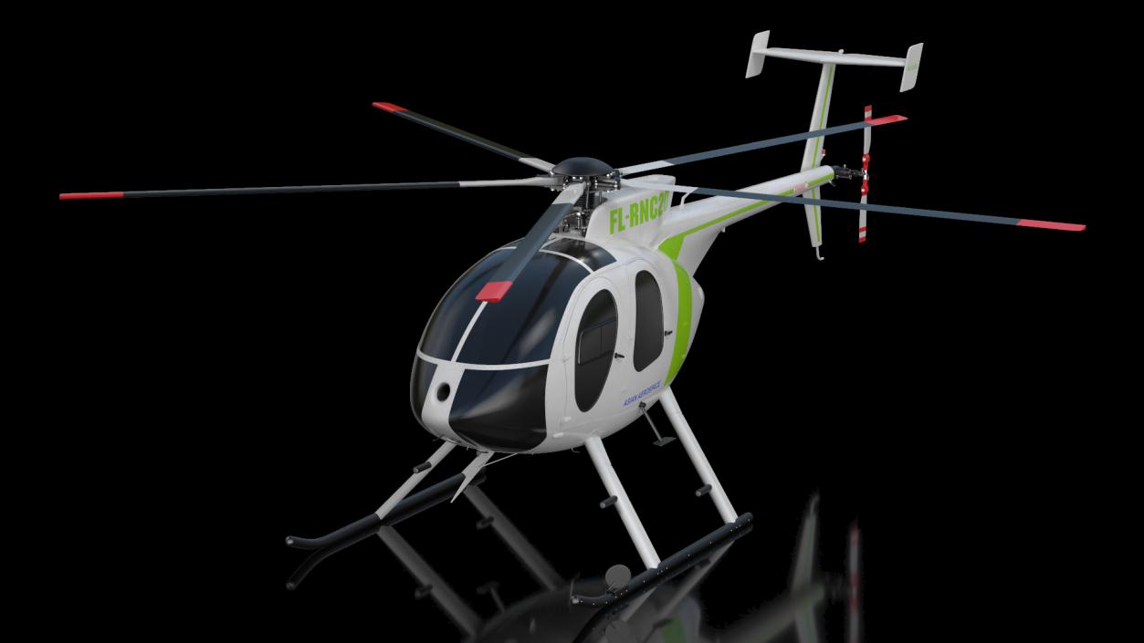 3D MD 500E Light Helicopter Exterior Only model