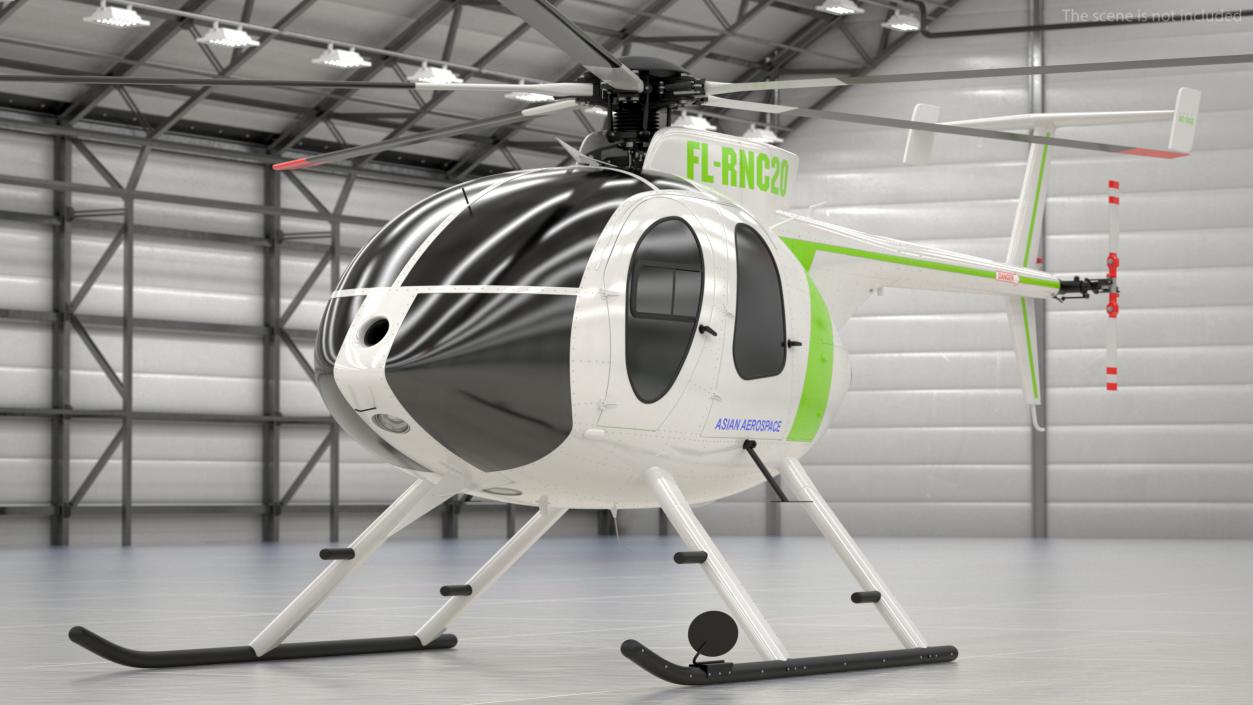 3D MD 500E Light Helicopter Exterior Only model