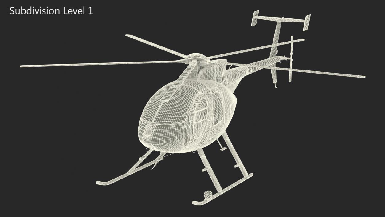 3D MD 500E Light Helicopter Exterior Only model