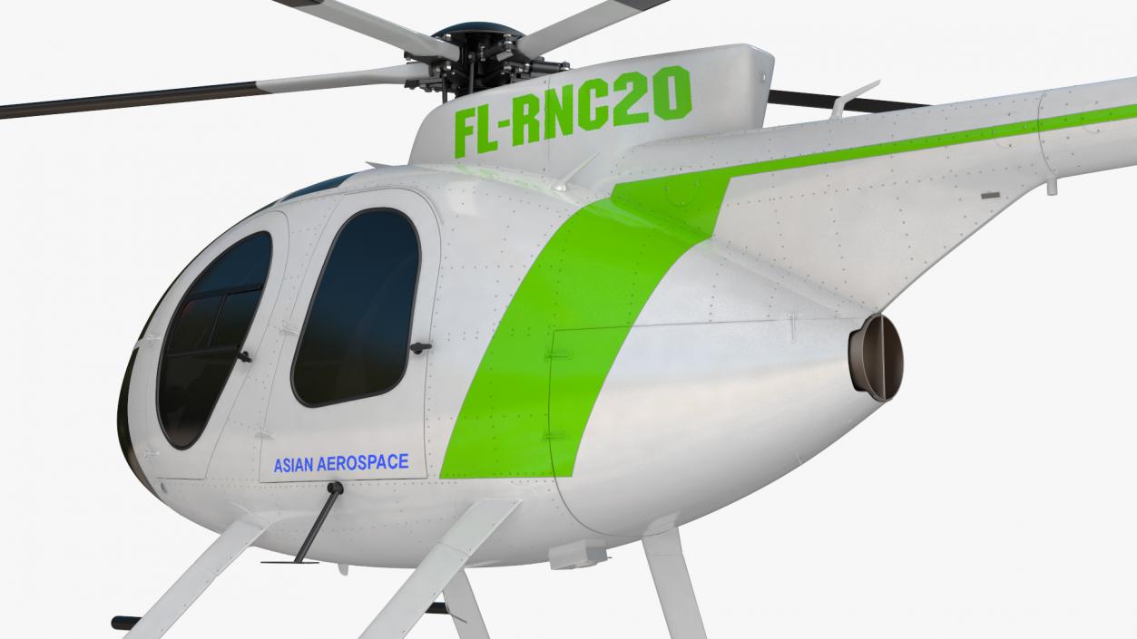 3D MD 500E Light Helicopter Exterior Only model