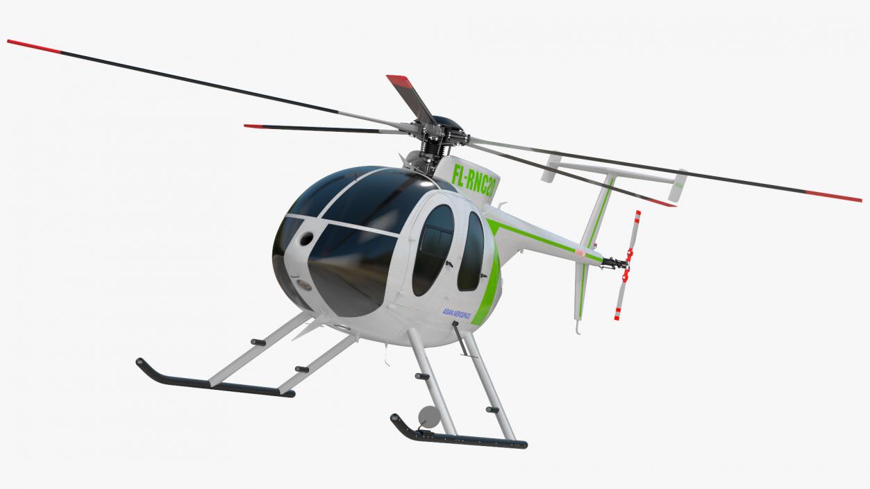 3D MD 500E Light Helicopter Exterior Only model