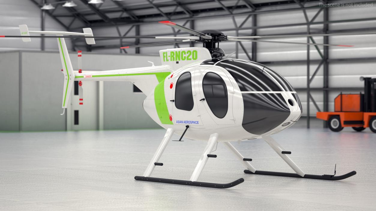 3D MD 500E Light Helicopter Exterior Only model