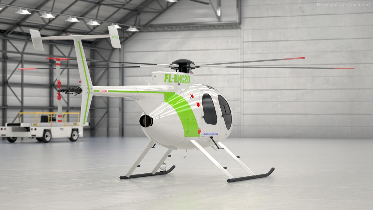 3D MD 500E Light Helicopter Exterior Only model