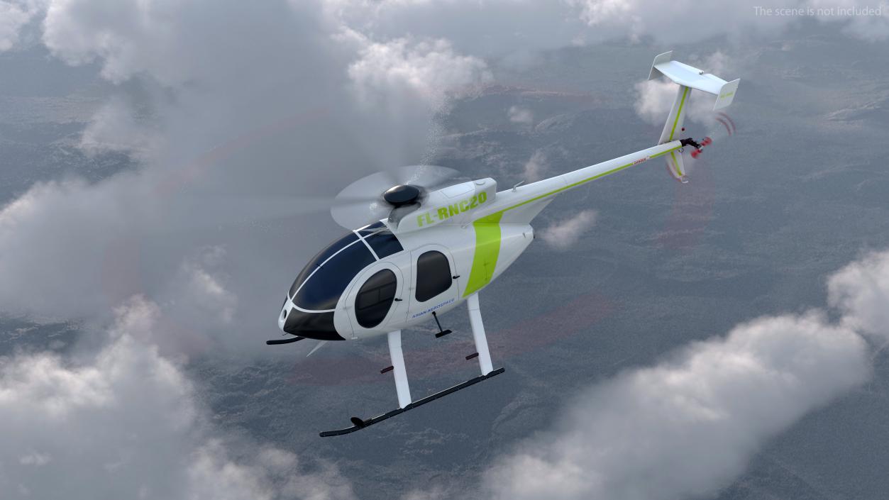 3D MD 500E Light Helicopter Exterior Only model