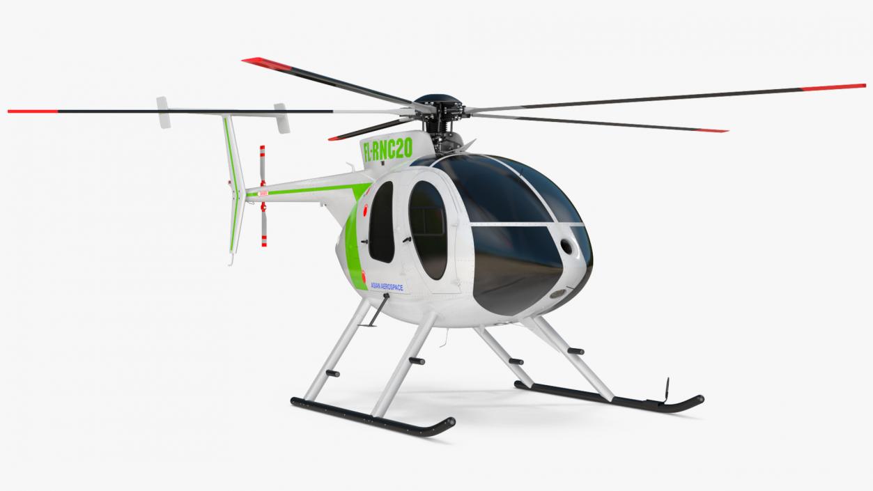 3D MD 500E Light Helicopter Exterior Only model