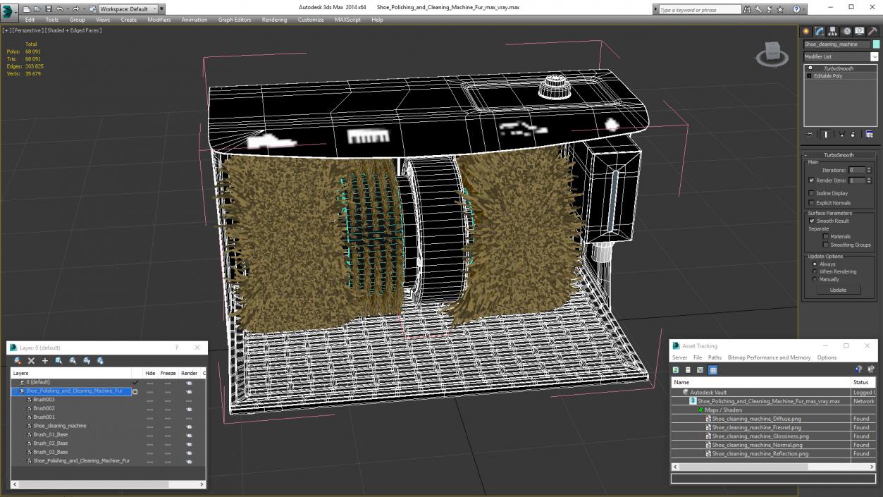 Shoe Polishing and Cleaning Machine Fur 3D model