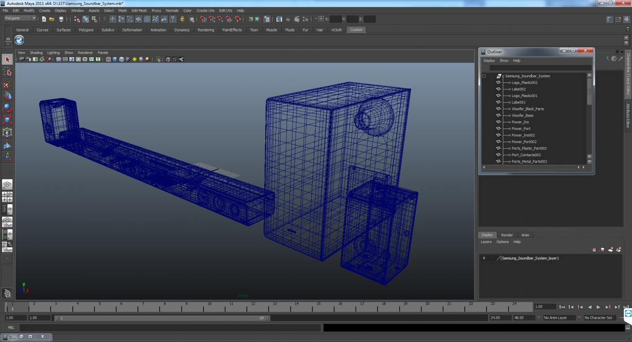 3D Samsung Soundbar System model