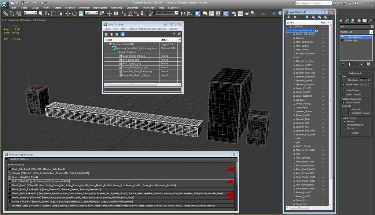 3D Samsung Soundbar System model