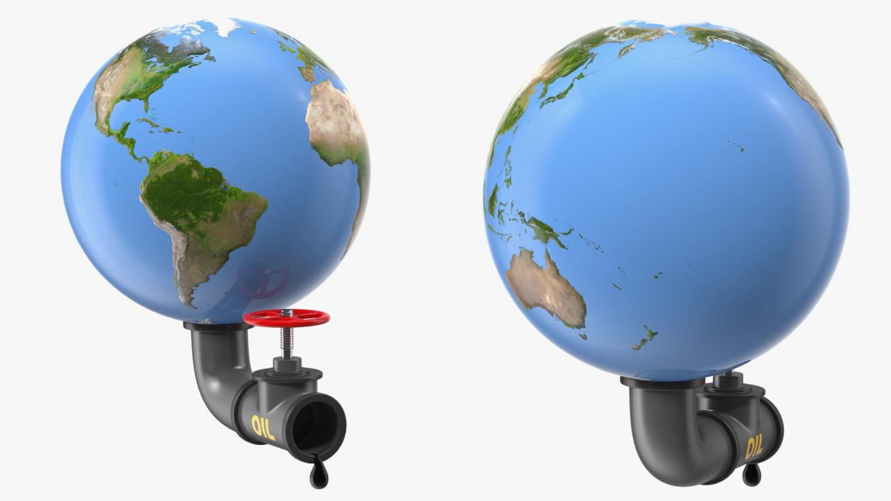 3D Earth Stylized Oil Tube model