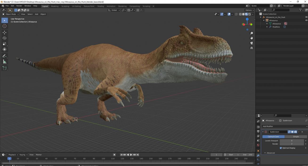 Allosaurus on the Hunt 3D