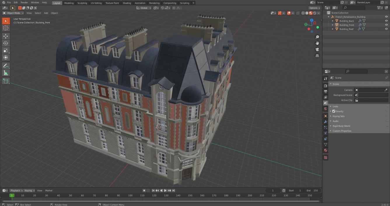 French Renaissance Building 2 3D model