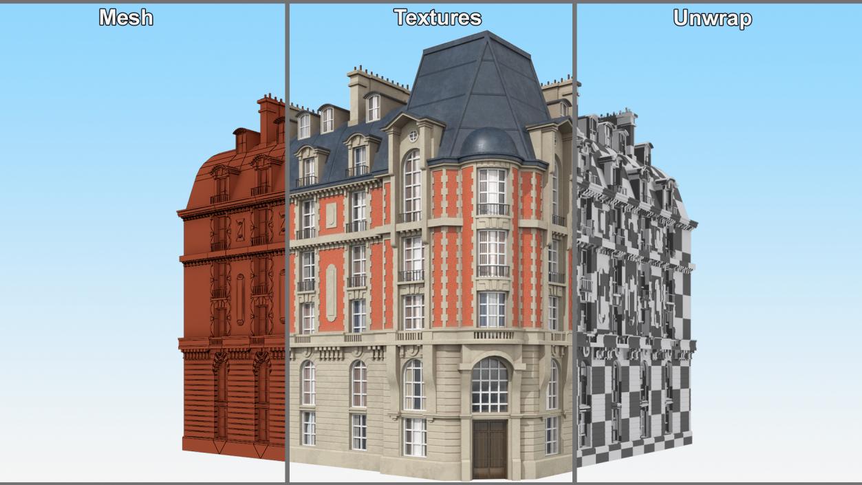 French Renaissance Building 2 3D model