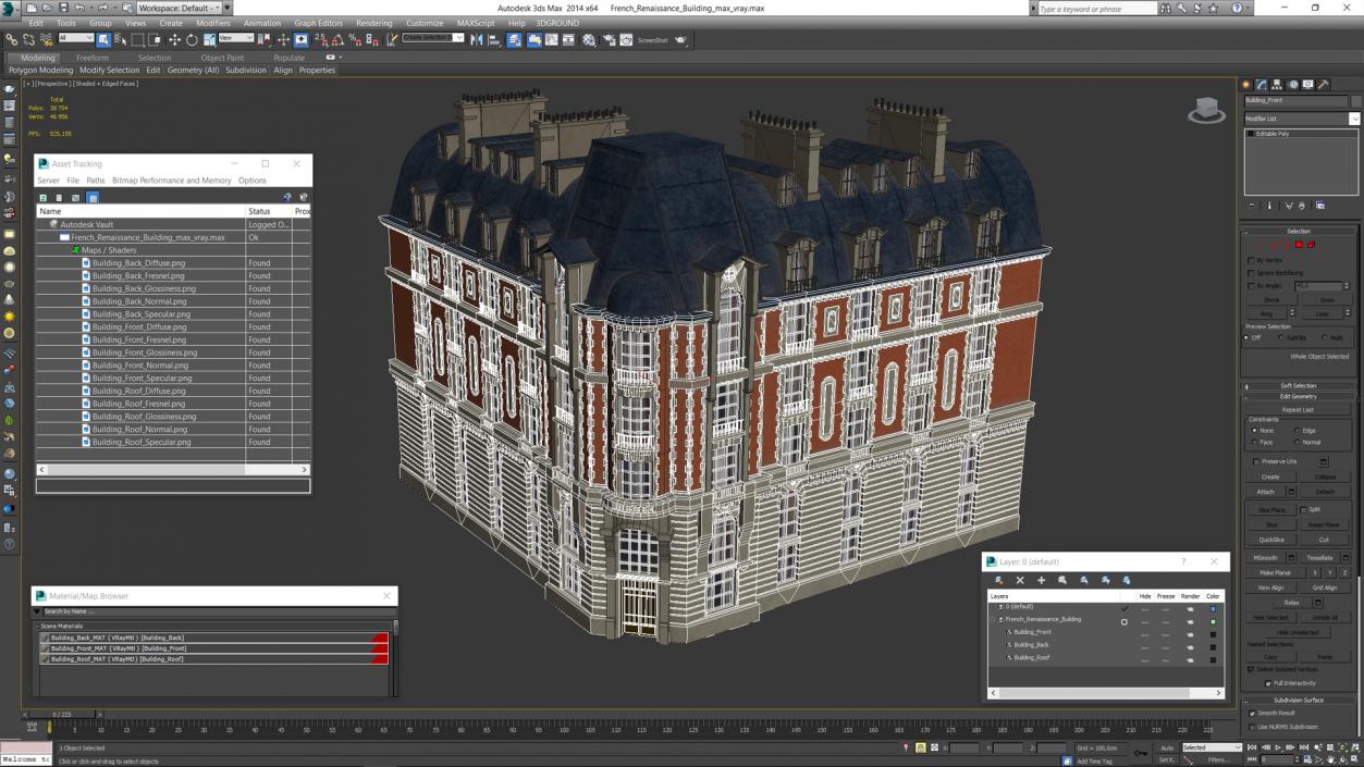 French Renaissance Building 2 3D model