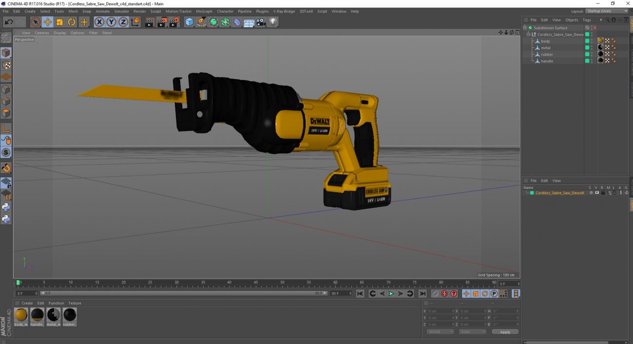 3D model Cordless Sabre Saw Dewolt