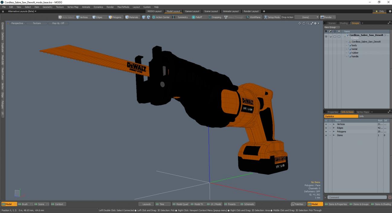 3D model Cordless Sabre Saw Dewolt