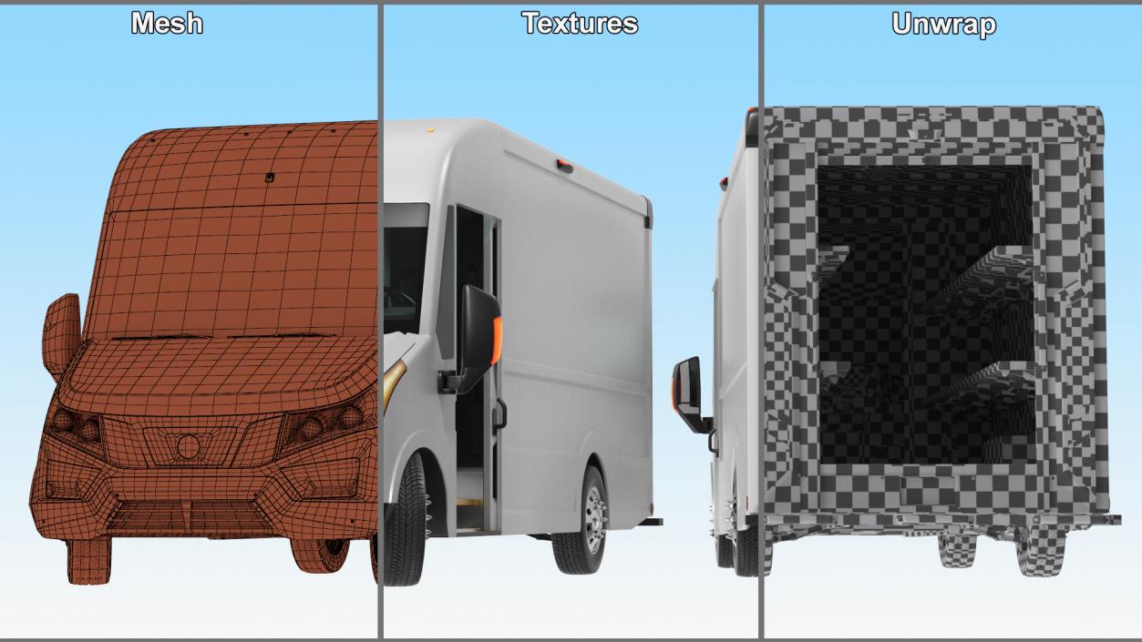 Urban Delivery Truck Rigged 3D