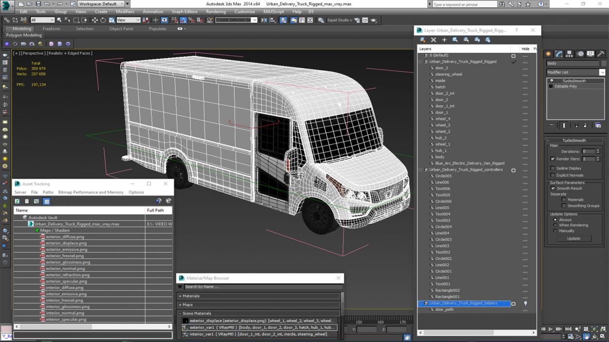 Urban Delivery Truck Rigged 3D