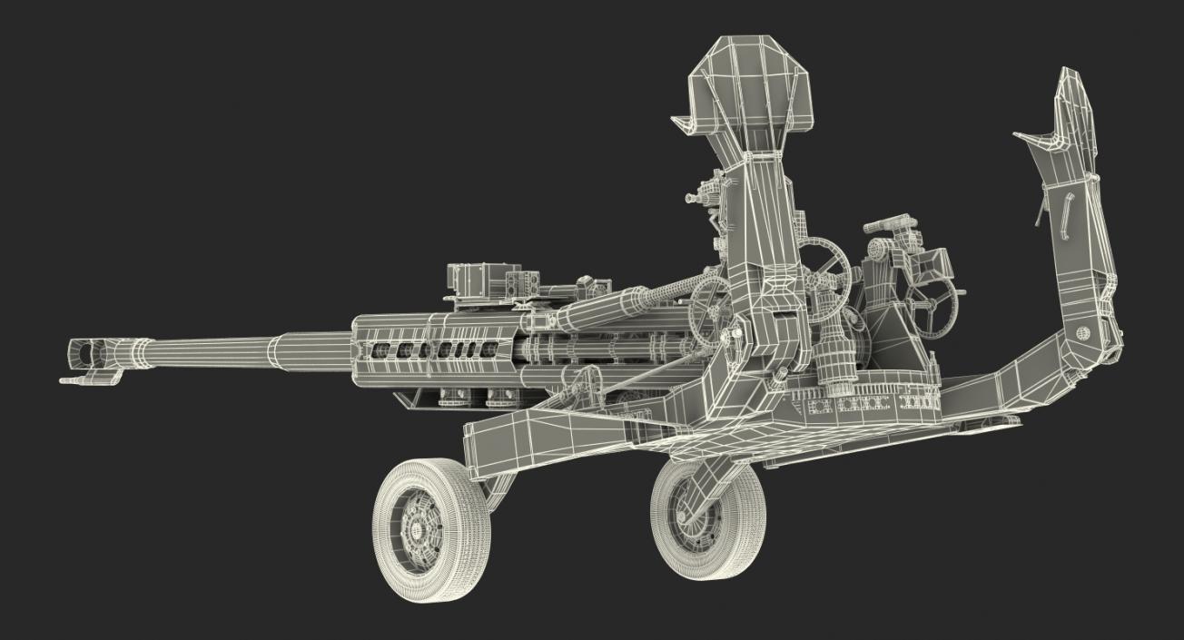 155mm M777 Howitzer Desert Towing Position 3D