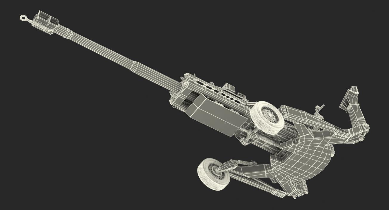 155mm M777 Howitzer Desert Towing Position 3D