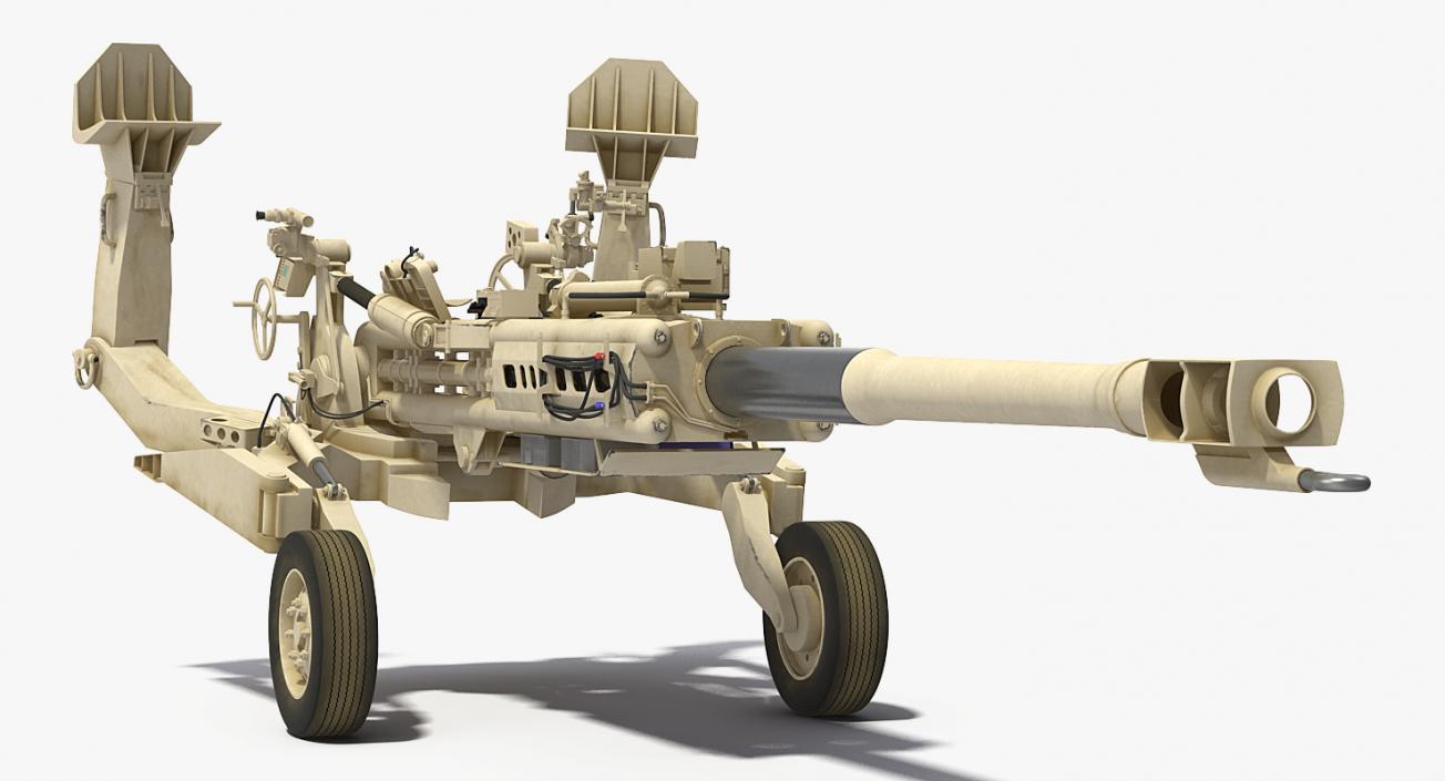 155mm M777 Howitzer Desert Towing Position 3D