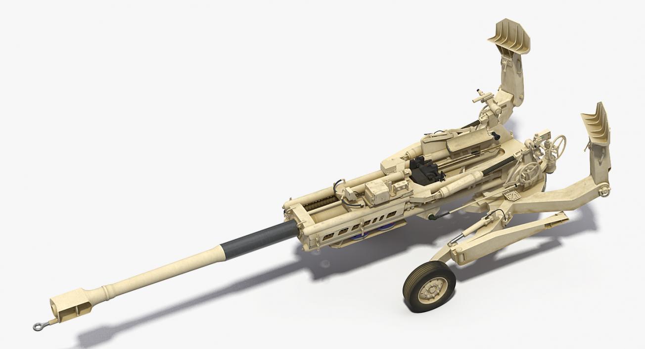 155mm M777 Howitzer Desert Towing Position 3D