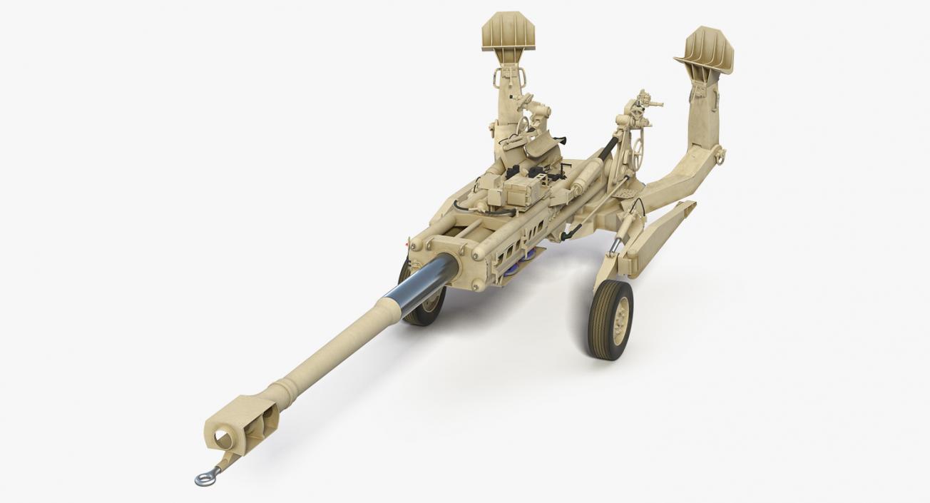 155mm M777 Howitzer Desert Towing Position 3D