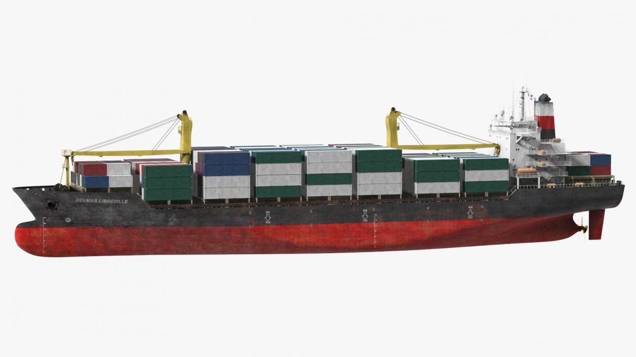 Ship with Simple Containers 3D