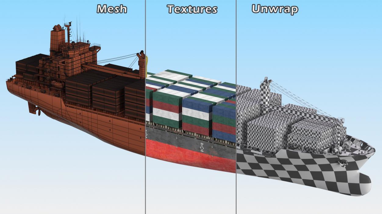 Ship with Simple Containers 3D