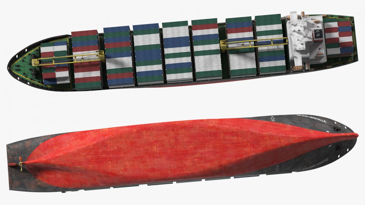 Ship with Simple Containers 3D