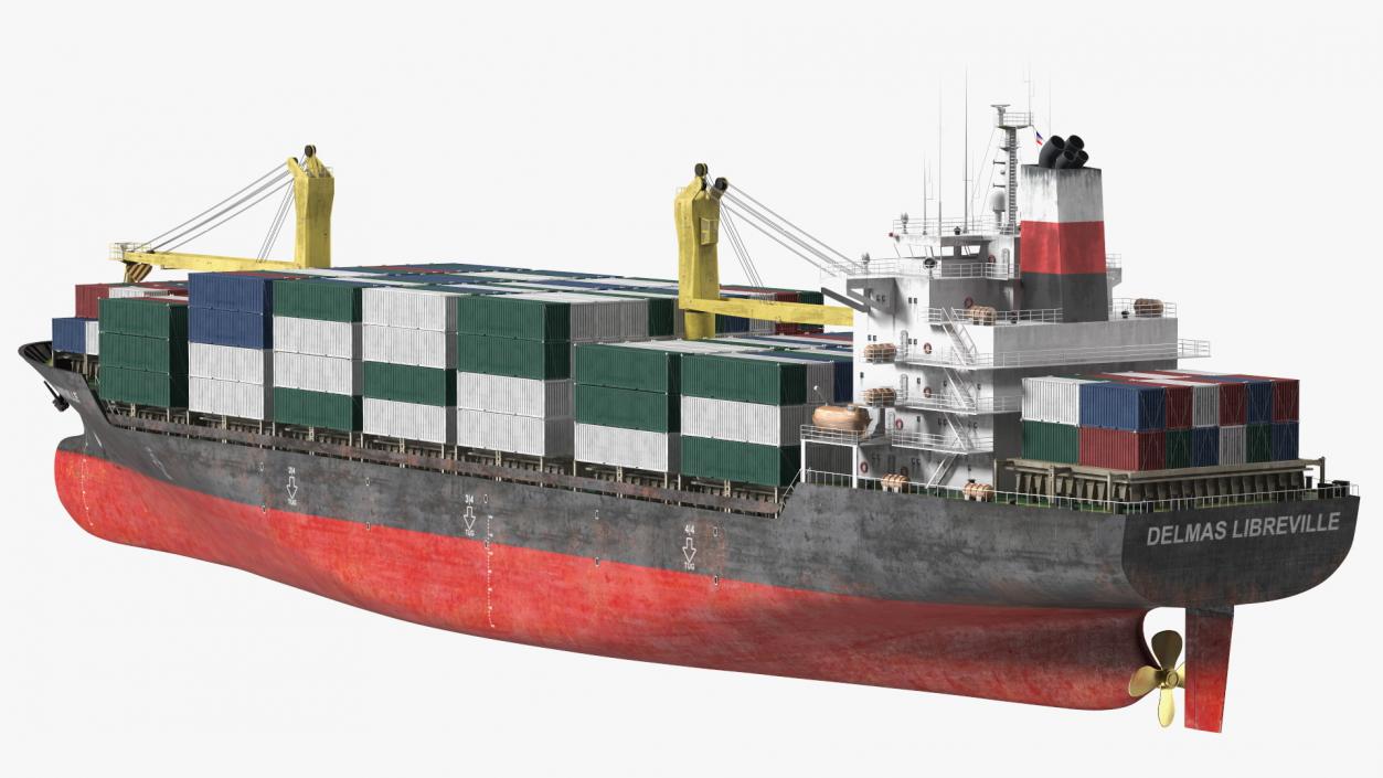 Ship with Simple Containers 3D