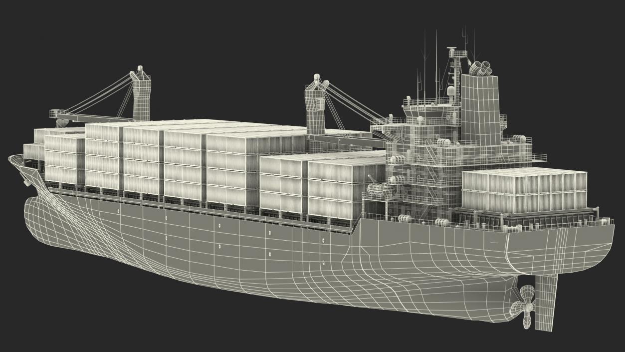 Ship with Simple Containers 3D