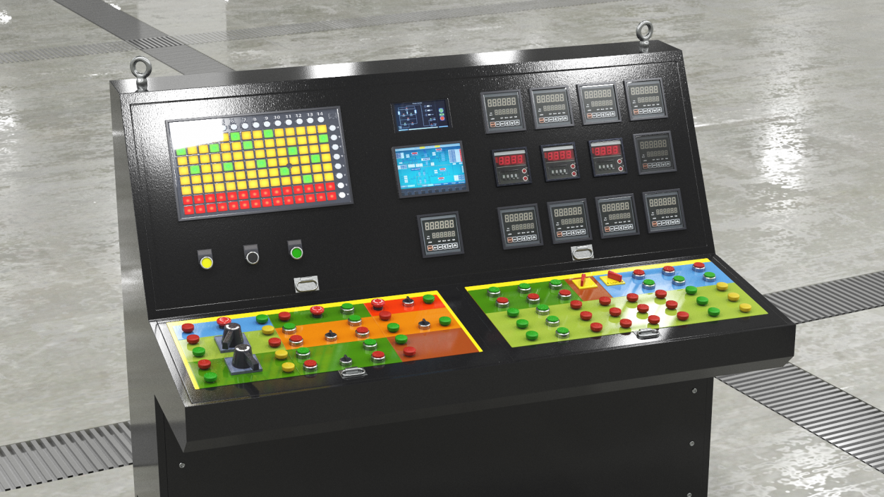 3D Black Control Desk model