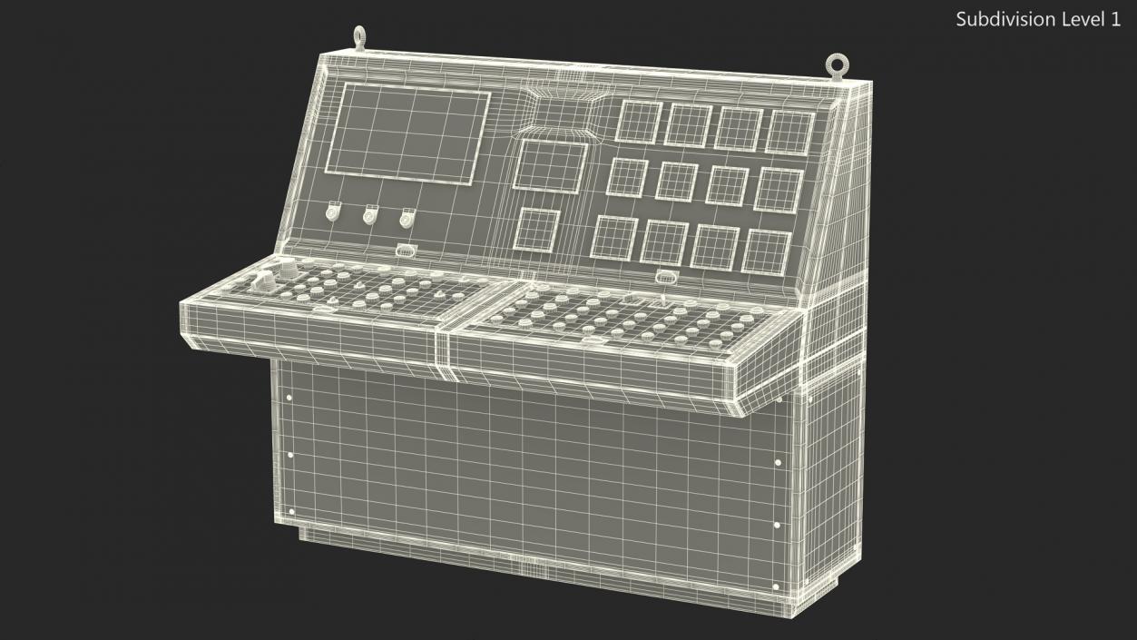 3D Black Control Desk model